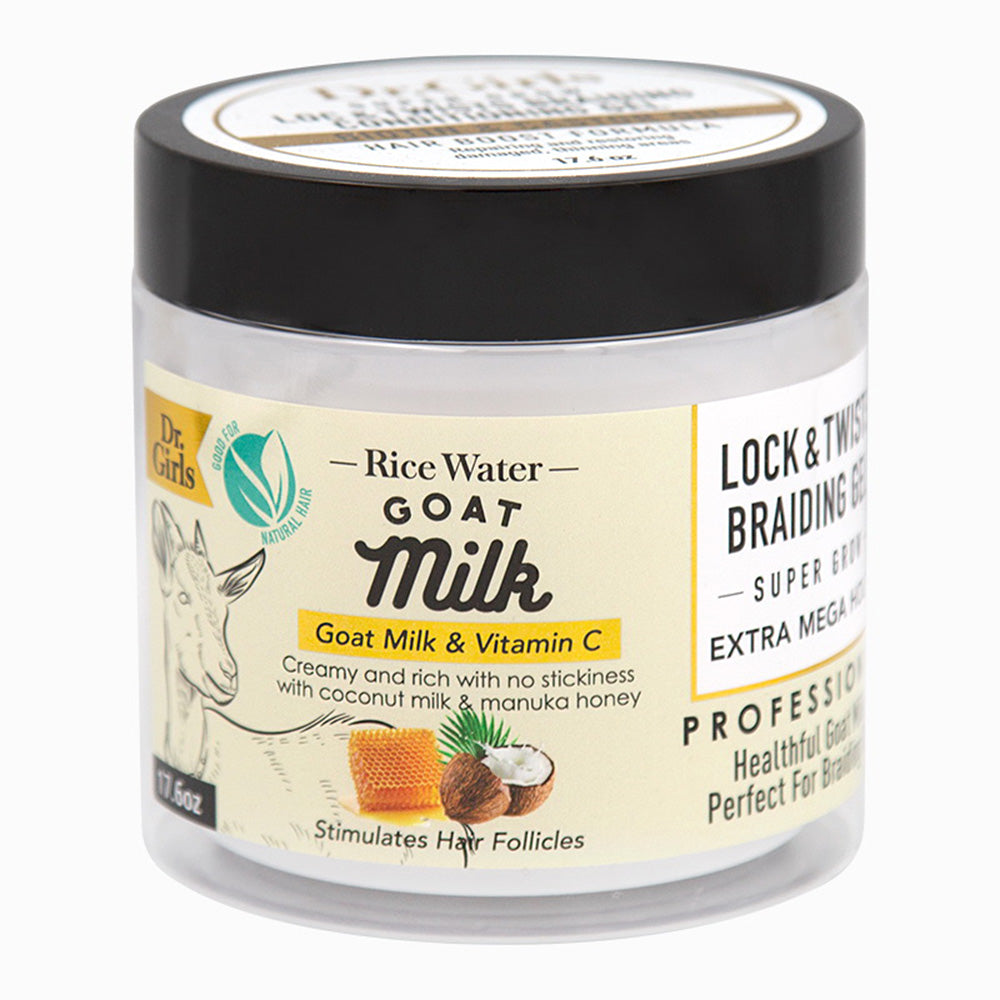 Dr Girls Braid Gel Goat Milk and Vitamin C Strong Hold for Braids and Twists 17.6Oz (500g)